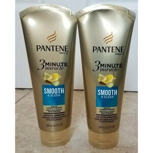 2-Pantene Pro-V 3 Minute Miracle Daily SMOOTH & SLEEK Daily Conditioner 6oz NEW